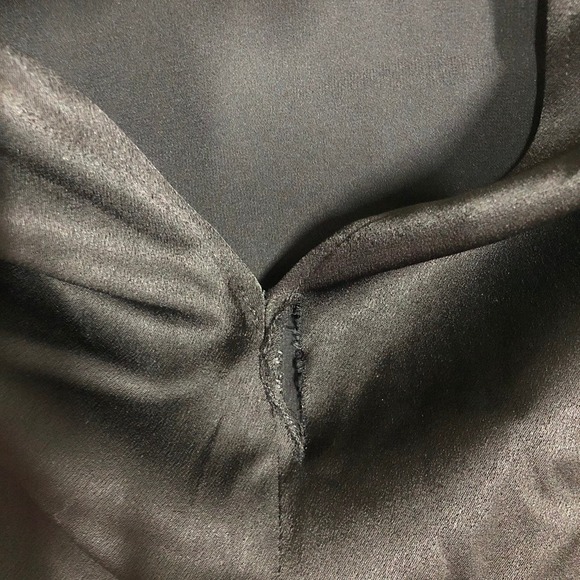 Galvan London Tunic Top Satin Long Sleeve Cold Shoulder Tie Back Black Size 2 - Picture 10 of 15